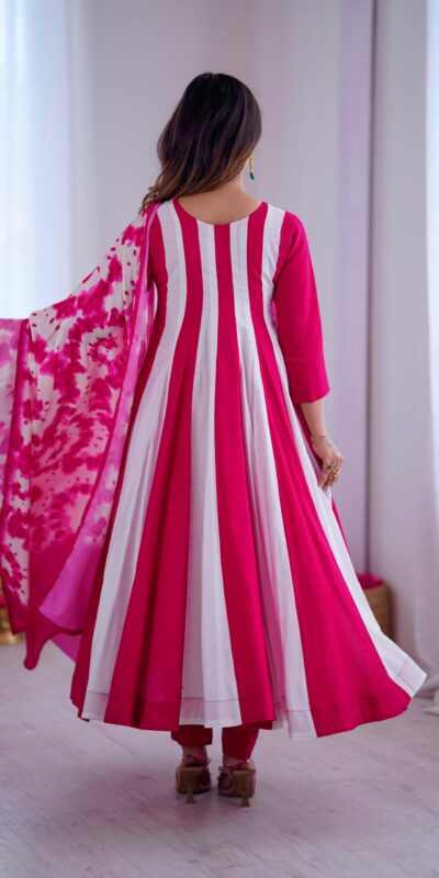 ZF 5014 Pink Roman Silk Gown with Embroidery Work & Digital Print . Exclusive Offer ₹2149. Delivery 4-6 Working Days. Shop now. | Gowns, Bollywood Gowns, Creative Gowns, Designer Gowns, Embroidered Gowns, Party Wear Gowns
