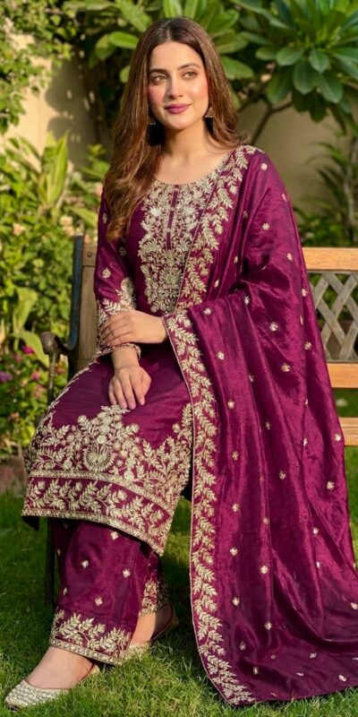 SRK 5316 Wine Organza Silk Salwar Suit Perfect for Wedding, Party, Makar Sankranti, Eid, Durga Puja – . Affordable Price ₹2149. Delivery 4-6 Workin | Jump Suits, Tops & Bottoms, Track Suits, Salwar suit, Casual Suits, Creative suits, Designer Suits, Palazzo Suits, Party Wear Suits, Patiala Suits, Straight Suits, Trendy Wear