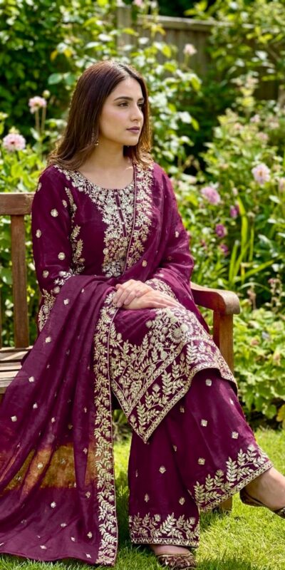 SRK 5316 Wine Organza Silk Salwar Suit Perfect for Wedding, Party, Makar Sankranti, Eid, Durga Puja – . Affordable Price ₹2149. Delivery 4-6 Workin | Jump Suits, Tops & Bottoms, Track Suits, Salwar suit, Casual Suits, Creative suits, Designer Suits, Palazzo Suits, Party Wear Suits, Patiala Suits, Straight Suits, Trendy Wear