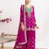 Rani Pink Chinon Sequence Mirror Work Salwar Suit
