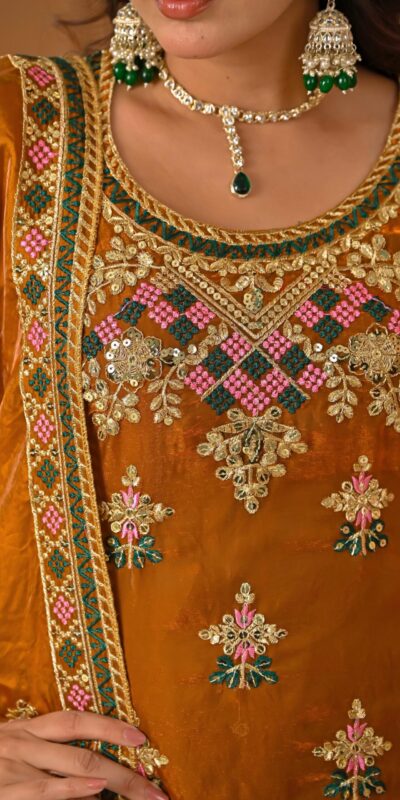 ND 5056 Brown Fandy Silk Salwar Suit with Embroidery Work. Wedding, Party, Festive, Events Now at just ₹2649. Delivery 4-6 Working Days. Shop now. | Jump Suits, Salwar suit, Casual Suits, Creative suits, Designer Suits, Palazzo Suits, Party Wear Suits, Patiala Suits, Straight Suits