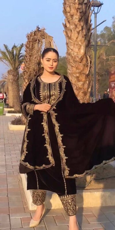 AD 089 Brown Viscose Velvet Salwar Suit with Embroidery Work. Affordable Price ₹1999. Delivery 4-6 Working Days. Shop now. | Jump Suits, Salwar suit, Casual Suits, Creative suits, Designer Suits, Palazzo Suits, Party Wear Suits, Patiala Suits, Straight Suits