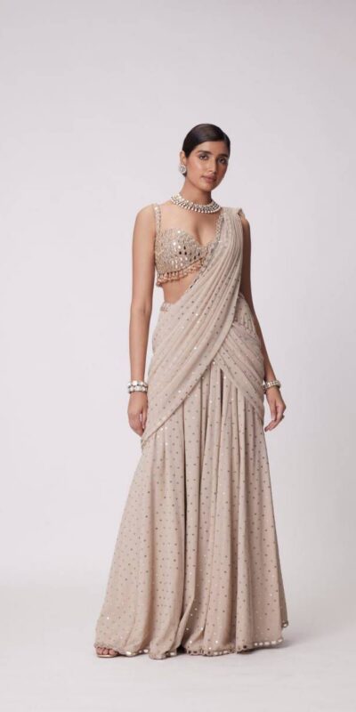 BD 1821 Chiku in Faux Georgette Mirror Work Saree . Wedding, Party, Festive, Events, Grab it for ₹2499. Delivery 4-6 Working Days. Shop now. | Sarees, Bollywood Sarees, Creative Sarees, Designer Sarees, Embroidered Sarees, Ethnic Saree, Modern Digital sarees, Party Wear Sarees
