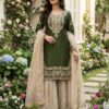 SR 1694 Green Organza Silk Salwar Suit with Embroidery Work & Lace Work. Exclusive Offer ₹1999. Delivery 4-6 Working Days. Shop now. | Jump Suits, Salwar suit, Casual Suits, Creative suits, Designer Suits, Palazzo Suits, Party Wear Suits, Patiala Suits, Straight Suits