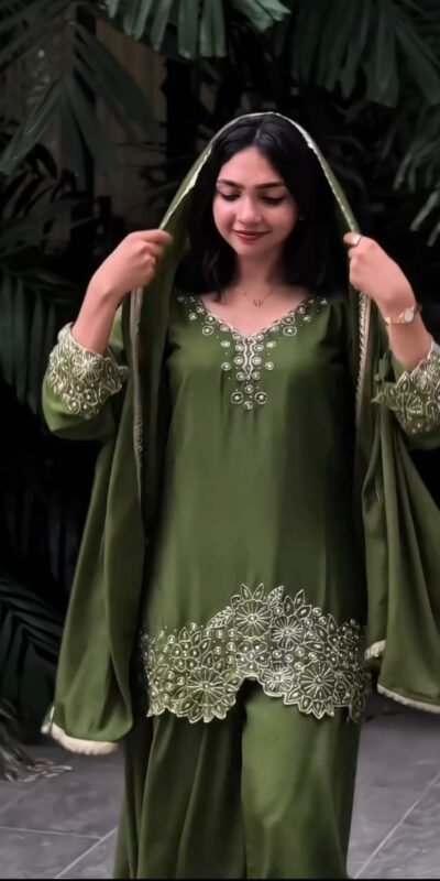 VLM 281 Mahendi in Chinon Silk Embroidery Work & Lace Work Salwar Suit . Special Price ₹1899. Delivery 4-6 Working Days. Shop now. | Jump Suits, Salwar suit, Casual Suits, Creative suits, Designer Suits, Palazzo Suits, Party Wear Suits, Patiala Suits, Straight Suits