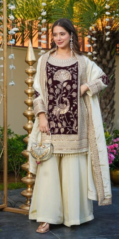 AD 221 Maroon in Glass Organza Silk. Lace Work & Embroidery Work Salwar Suit Affordable Price ₹2599. Delivery 4-6 Working Days. Shop now. | Jump Suits, Salwar suit, Casual Suits, Creative suits, Designer Suits, Palazzo Suits, Party Wear Suits, Patiala Suits, Straight Suits