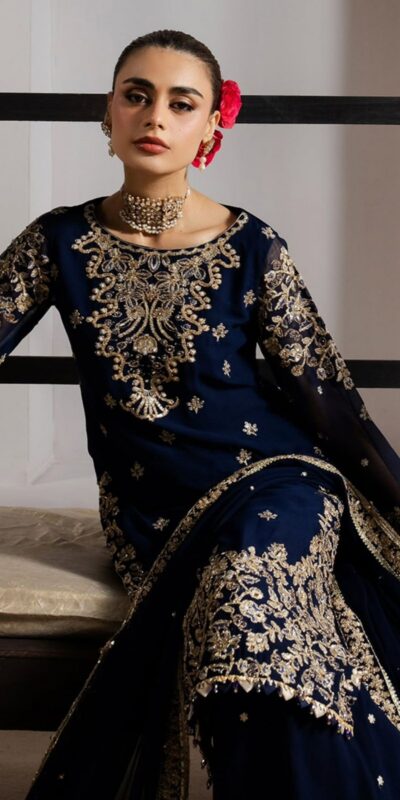 LG 2061 Navy Blue Organza Silk Salwar Suit with Embroidery Work. Exclusive Offer ₹2499. Delivery 4-6 Working Days. Shop now. | Jump Suits, Salwar suit, Casual Suits, Creative suits, Designer Suits, Palazzo Suits, Party Wear Suits, Patiala Suits, Straight Suits