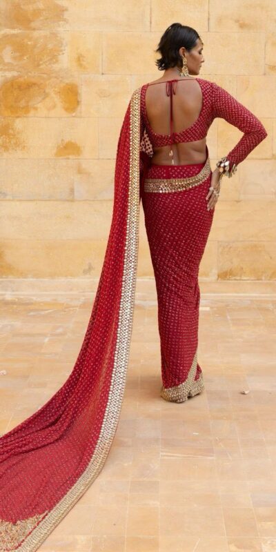 BD 1811 Red in Faux Georgette Mirror Work & Embroidery Work Saree . Exclusive Offer ₹2049. Delivery 4-6 Working Days. Shop now. | Sarees, Bollywood Sarees, Creative Sarees, Designer Sarees, Embroidered Sarees, Ethnic Saree, Modern Digital sarees, Party Wear Sarees