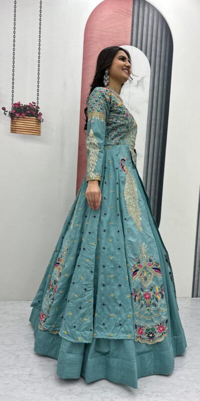 PC 528 Sky Blue Color Vichitra Sequence Work Lehenga Choli Designer Work. Grab it for ₹2649. Delivery 4-6 Working Days. Shop now. | Lehenga, Bollywood Lehenga, Creative Lehenga, Designer Lehenga, Embroidered Lehenga, Party Wear Lehenga