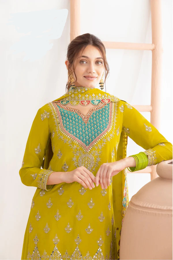WW G 6000 Green Viscous Chinon Salwar Suit with Lace Work & Embroidery Work. Exclusive Offer ₹2499. Delivery 4-6 Working Days. Shop now. | Jump Suits, Salwar suit, Casual Suits, Creative suits, Designer Suits, Palazzo Suits, Party Wear Suits, Patiala Suits, Straight Suits