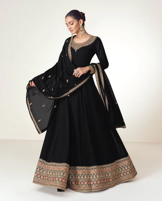 FC 10128 Black Color Blooming Georgette Embroidery Work Salwar Suit . Introductory Price ₹3449. Delivery 4-6 Working Days. Shop now. | Jump Suits, Salwar suit, Casual Suits, Creative suits, Designer Suits, Palazzo Suits, Party Wear Suits, Patiala Suits, Straight Suits