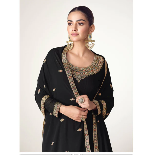FC 10128 Black Color Blooming Georgette Embroidery Work Salwar Suit . Introductory Price ₹3449. Delivery 4-6 Working Days. Shop now. | Jump Suits, Salwar suit, Casual Suits, Creative suits, Designer Suits, Palazzo Suits, Party Wear Suits, Patiala Suits, Straight Suits
