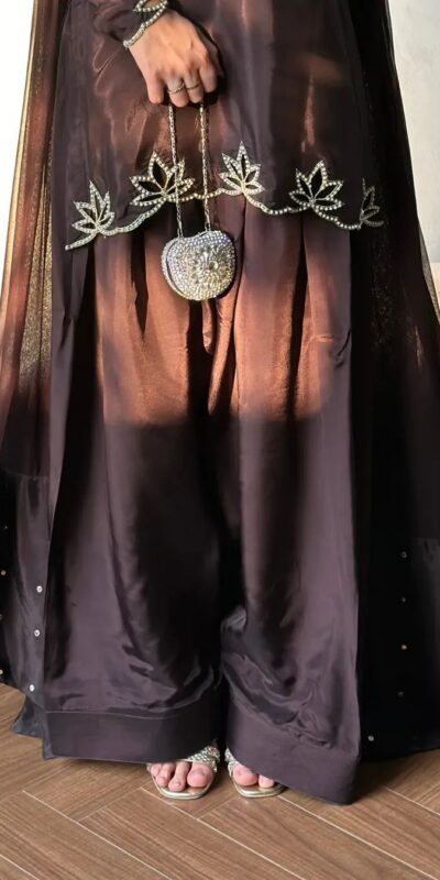 NF 1270 Brown Natural Crep Salwar Suit Brown with Embroidery Work. Exclusive Offer ₹1899. Delivery 4-6 Working Days. Shop now. | Jump Suits, Salwar suit, Casual Suits, Creative suits, Designer Suits, Palazzo Suits, Party Wear Suits, Patiala Suits, Straight Suits