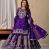NF 1245 Dark Purple Chinon Silk Lehenga Choli with Embroidery Work & Zari Work. Now at just ₹2449. Delivery 4-6 Working Days. Shop now. | Lehenga, Bollywood Lehenga, Creative Lehenga, Designer Lehenga, Embroidered Lehenga, Party Wear Lehenga