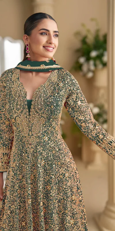 FC 5807 Green Color Georgette Thread Sequence Work Salwar Suit . Introductory Price ₹3649. Delivery 4-6 Working Days. Shop now. | Jump Suits, Salwar suit, Casual Suits, Creative suits, Designer Suits, Palazzo Suits, Party Wear Suits, Patiala Suits, Straight Suits