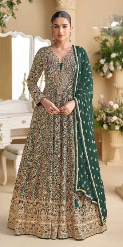 FC 5807 Green Color Georgette Thread Sequence Work Salwar Suit . Introductory Price ₹3649. Delivery 4-6 Working Days. Shop now. | Jump Suits, Salwar suit, Casual Suits, Creative suits, Designer Suits, Palazzo Suits, Party Wear Suits, Patiala Suits, Straight Suits