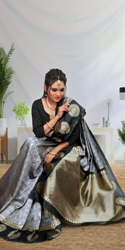 KPR 080 Grey Color Soft Lichi Silk Saree with Lace Border & Lace Work. Best Price ₹1449. Delivery 4-6 Working Days. Shop now. | Sarees, Bollywood Sarees, Creative Sarees, Designer Sarees, Embroidered Sarees, Ethnic Saree, Modern Digital sarees, Party Wear Sarees