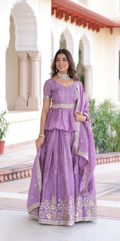 KA 5057 Lavender Gold Crush Lehenga Choli with Embroidery Work & Zari Work. Introductory Price ₹2649. Delivery 4-6 Working Days. Shop now. | Lehenga, Bollywood Lehenga, Creative Lehenga, Designer Lehenga, Embroidered Lehenga, Party Wear Lehenga