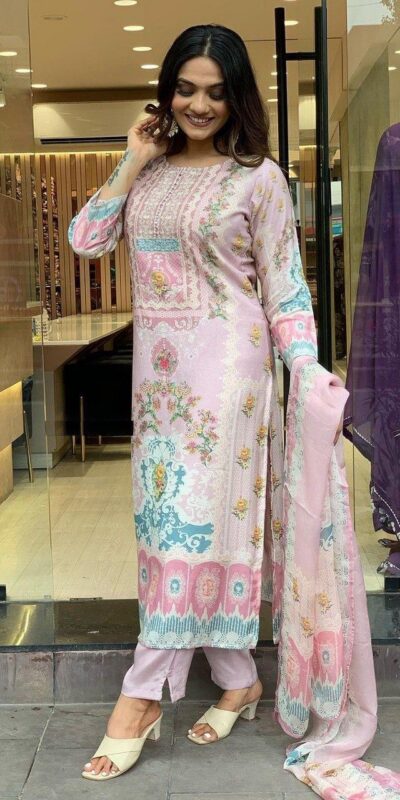 DC G22 Light Pink in Maslin Digital Print Salwar Suit . Wedding, Party, Festive, Events, Introductory Price ₹1749. Delivery 4-6 Working Days. Shop now. | Jump Suits, Salwar suit, Casual Suits, Creative suits, Designer Suits, Palazzo Suits, Party Wear Suits, Patiala Suits, Straight Suits