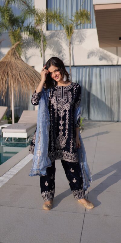 KA 1228 Navy Blue 9000 Velvet Salwar Suit Perfect for Wedding, Party, Diwali, Holi, Traditional Day – . Get it for ₹3049. Delivery 4-6 Working Days. Shop | Jump Suits, Salwar suit, Casual Suits, Creative suits, Designer Suits, Palazzo Suits, Party Wear Suits, Patiala Suits, Straight Suits
