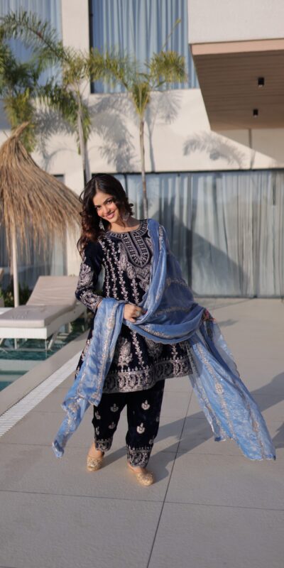 KA 1228 Navy Blue 9000 Velvet Salwar Suit Perfect for Wedding, Party, Diwali, Holi, Traditional Day – . Get it for ₹3049. Delivery 4-6 Working Days. Shop | Jump Suits, Salwar suit, Casual Suits, Creative suits, Designer Suits, Palazzo Suits, Party Wear Suits, Patiala Suits, Straight Suits