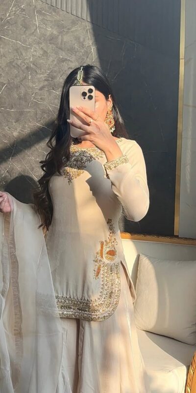 NF 1269 Off White Korean Satin Silk Salwar Suit with Lace Work & Embroidery Work. Exclusive Offer ₹2149. Delivery 4-6 Working Days. Shop now. | Jump Suits, Salwar suit, Casual Suits, Creative suits, Designer Suits, Palazzo Suits, Party Wear Suits, Patiala Suits, Straight Suits