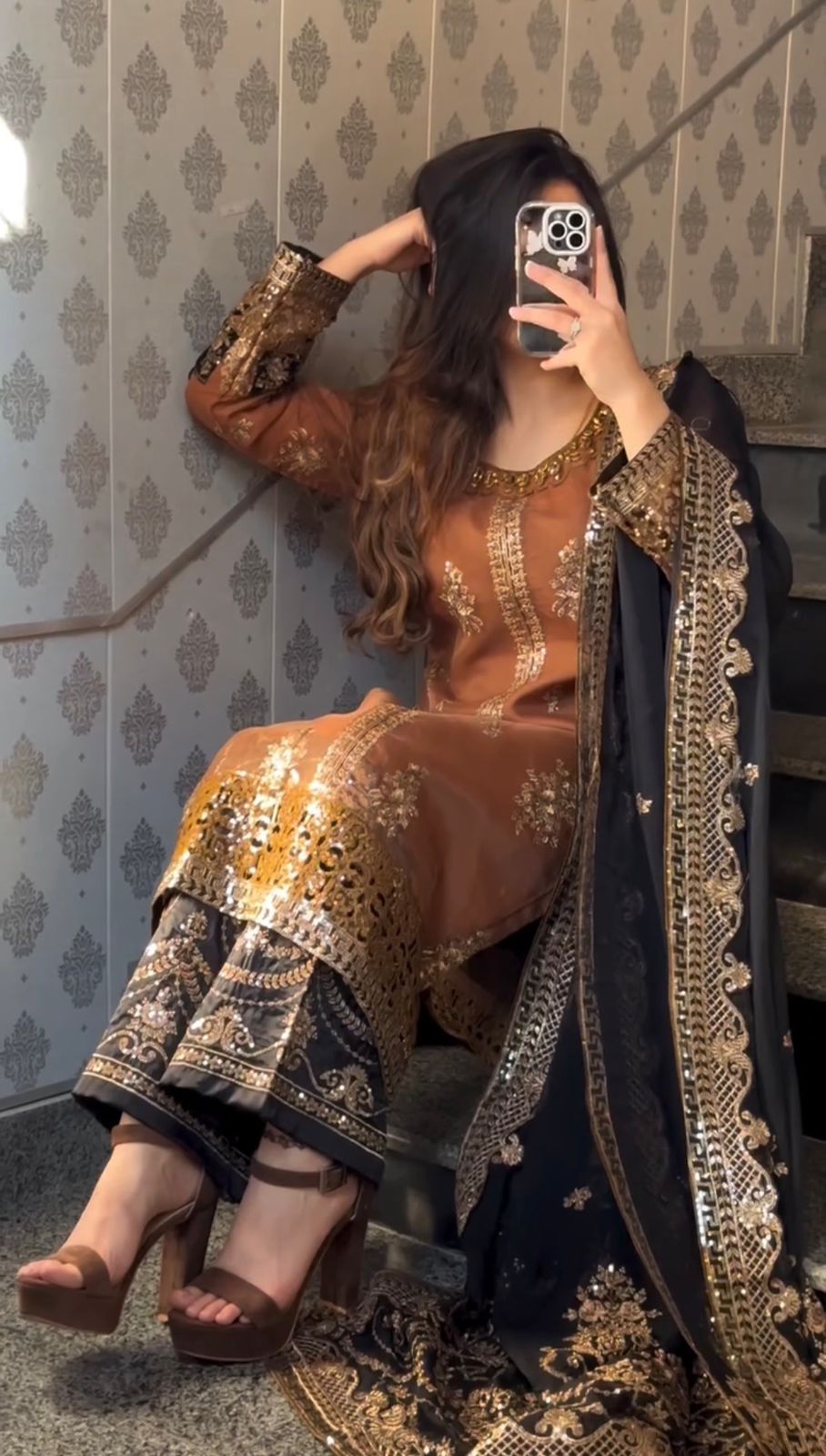 ST 1161 Orange Nylon Twil Net Salwar Suit with Embroidery Work. Available at ₹2149 only. Delivery 4-6 Working Days. Shop now. | Jump Suits, Salwar suit, Casual Suits, Creative suits, Designer Suits, Palazzo Suits, Party Wear Suits, Patiala Suits, Straight Suits