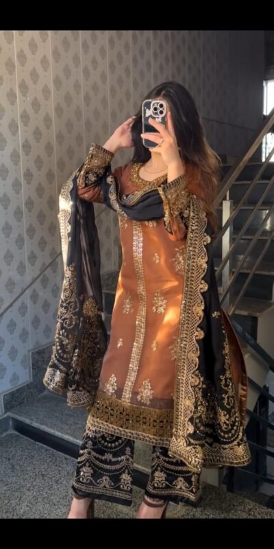 ST 1161 Orange Nylon Twil Net Salwar Suit with Embroidery Work. Available at ₹2149 only. Delivery 4-6 Working Days. Shop now. | Jump Suits, Salwar suit, Casual Suits, Creative suits, Designer Suits, Palazzo Suits, Party Wear Suits, Patiala Suits, Straight Suits