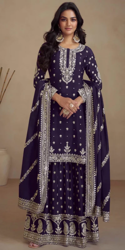 FC 7466 Navy Blue Chinon Silk Salwar Suit with Embroidery Work & Lace Work. Affordable Price ₹2599. Delivery 4-6 Working Days. Shop now. | Jump Suits, Salwar suit, Casual Suits, Creative suits, Designer Suits, Palazzo Suits, Party Wear Suits, Patiala Suits, Straight Suits