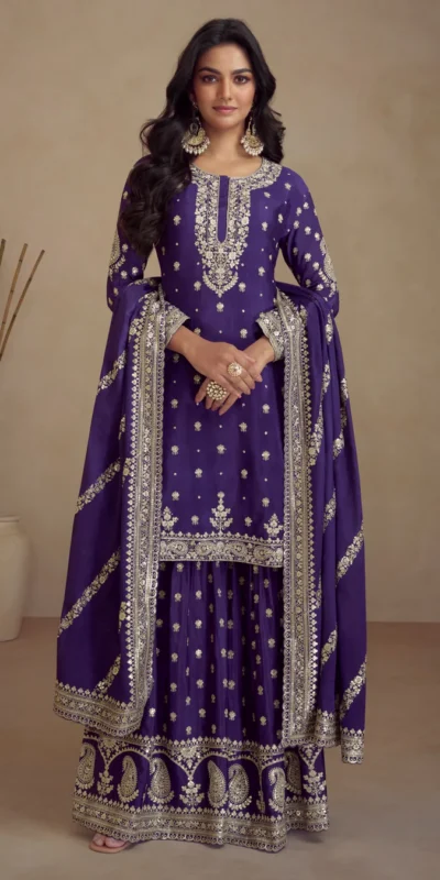 FC 7466 Purple Chinon Silk Salwar Suit with Embroidery Work & Lace Work. Affordable Price βΉ2599. Delivery 4-6 Working Days. Shop now. | Jump Suits, Salwar suit, Casual Suits, Creative suits, Designer Suits, Palazzo Suits, Party Wear Suits, Patiala Suits, Straight Suits