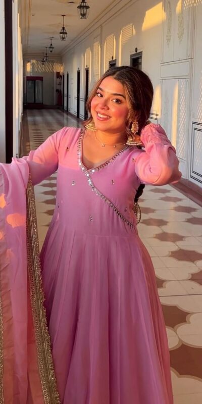 NF 1265 Pink Tabby Organza Anarkali Suit Perfect for Wedding, Party, Reception, Sangeet, Traditional Day – . Grab it for ₹2449. Delivery 4-6 Working Days | Anarkali Suits, Bollywood Anarkali, Creative-Anarkali, Designer Anarkali, Embroidered Anarkali, Party Wear Anarkali