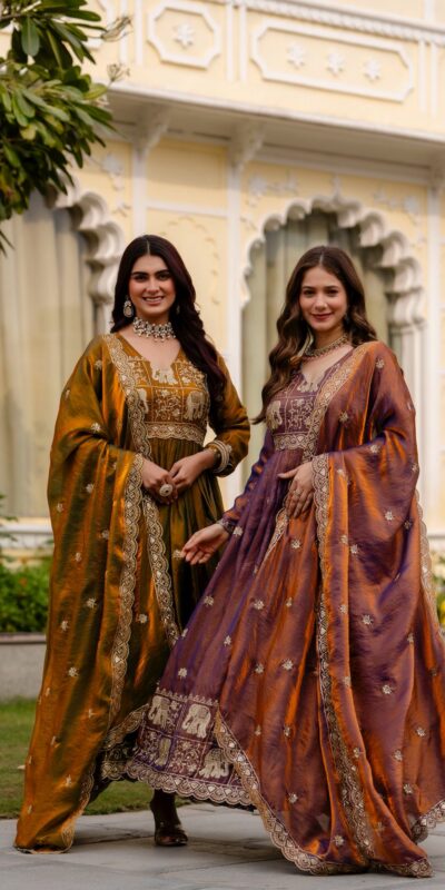 RR 38 Purple Fendy Satin Gown Perfect for Wedding, Party, Pongal, Makar Sankranti, Ganesh Chaturthi – . Available at ₹2649 only. Delivery 4-6 Wor | Gowns, Bollywood Gowns, Creative Gowns, Designer Gowns, Embroidered Gowns, Party Wear Gowns