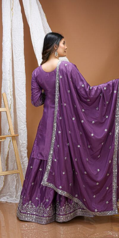 FE 127 Purple Natural Crep Salwar Suit Brown with Embroidery Work. Exclusive Offer ₹2449. Delivery 4-6 Working Days. Shop now. | Jump Suits, Salwar suit, Casual Suits, Creative suits, Designer Suits, Palazzo Suits, Party Wear Suits, Patiala Suits, Straight Suits