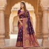 MB 56 Purple Paithani Silk Saree with Lace Border & Lace Work. Affordable Price ₹2399. Delivery 4-6 Working Days. Shop now. | Bollywood Sarees, Creative Sarees, Designer Sarees, Embroidered Sarees, Ethnic Saree, Modern Digital sarees, Party Wear Sarees