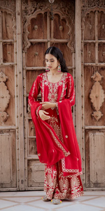 KD 1528 Red Printed Chinon Salwar Suit with Lace Work & Mirror Work. Affordable Price ₹2599. Delivery 4-6 Working Days. Shop now. | Jump Suits, Salwar suit, Casual Suits, Creative suits, Designer Suits, Palazzo Suits, Party Wear Suits, Patiala Suits, Straight Suits