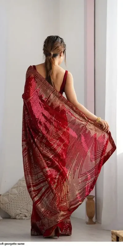 JR 626 Red Georgette Saree Perfect for Wedding, Party, Eid, Anniversary, Diwali – . Special Price ₹1799. Delivery 4-6 Working Days. Shop now. | Sarees, Bollywood Sarees, Creative Sarees, Designer Sarees, Embroidered Sarees, Ethnic Saree, Modern Digital sarees, Party Wear Sarees