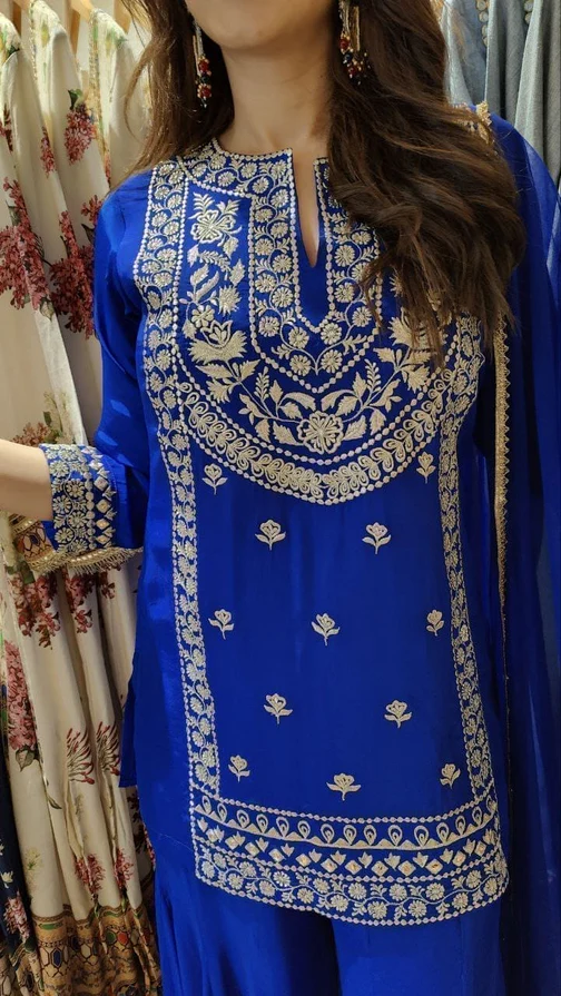 KD 1574 Royal Blue Color Faux Georgette Salwar Suit with Embroidery Work. Best Price ₹1949. Delivery 4-6 Working Days. Shop now. | Jump Suits, Salwar suit, Casual Suits, Creative suits, Designer Suits, Palazzo Suits, Party Wear Suits, Patiala Suits, Straight Suits