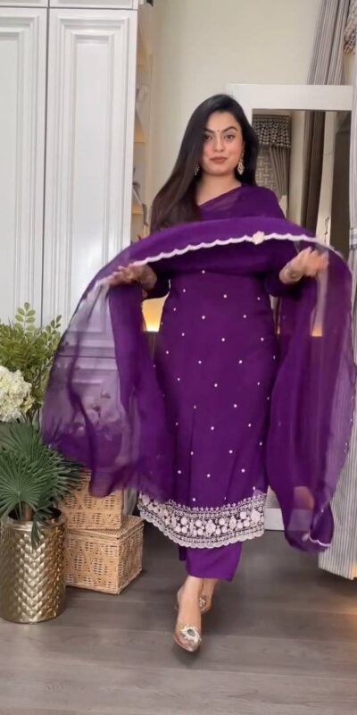 DC 98 Purple Color Chinon Silk Sawlar Suit with Embroidery Work. Exclusive Offer ₹1799. Delivery 4-6 Working Days. Shop now. | Jump Suits, Salwar suit, Casual Suits, Creative suits, Designer Suits, Palazzo Suits, Party Wear Suits, Patiala Suits, Straight Suits