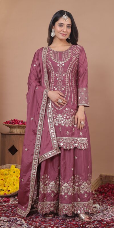 FE 128 Onion Natural Crep Salwar Suit Brown with Embroidery Work. Exclusive Offer ₹2449. Delivery 4-6 Working Days. Shop now. | Jump Suits, Salwar suit, Casual Suits, Creative suits, Designer Suits, Palazzo Suits, Party Wear Suits, Patiala Suits, Straight Suits