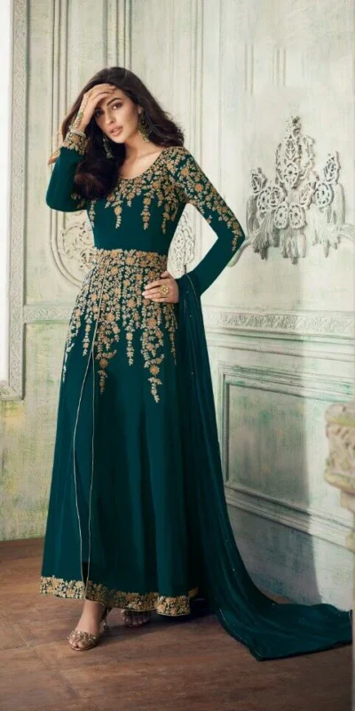 FC A 8204 Teal in Color Georgette Embroidery Work Salwar Suit . Introductory Price ₹2049. Delivery 4-6 Working Days. Shop now. | Jump Suits, Salwar suit, Casual Suits, Creative suits, Designer Suits, Palazzo Suits, Party Wear Suits, Patiala Suits, Straight Suits