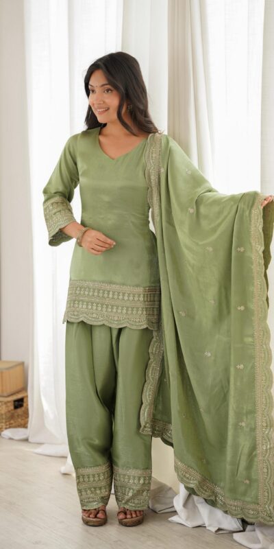 KB 304 Pista Color Roman Silk Salwar Suit with Embroidery Work. Available at ₹1999 only. Delivery 4-6 Working Days. Shop now. | Jump Suits, Salwar suit, Casual Suits, Creative suits, Designer Suits, Palazzo Suits, Party Wear Suits, Patiala Suits, Straight Suits