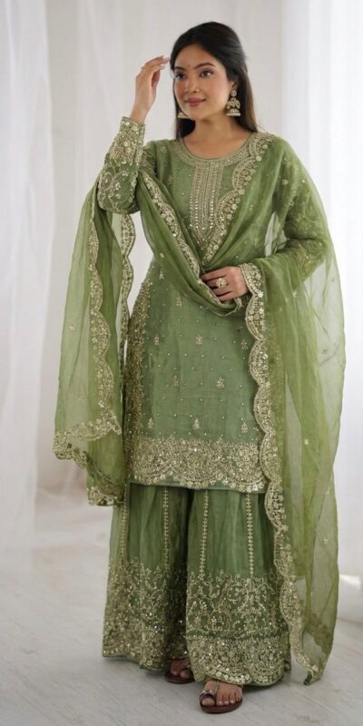 ZSR 3167 Green Fendy Silk Salwar Suitwith Embroidery Work & Lace Work. Now at just ₹2149. Delivery 4-6 Working Days. Shop now. | Jump Suits, Salwar suit, Casual Suits, Creative suits, Designer Suits, Palazzo Suits, Party Wear Suits, Patiala Suits, Straight Suits