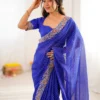SP 79 Blue Faux Georgette Saree Perfect for Wedding, Party, Lohri, Engagement, Baby Shower – . Now at just ₹1999. Delivery 4-6 Working Days. Shop now | Sarees, Bollywood Sarees, Creative Sarees, Designer Sarees, Embroidered Sarees, Ethnic Saree, Modern Digital sarees, Party Wear Sarees