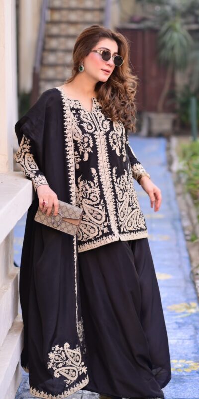 KD 1631 Black Black Faux Georgette Salwar Suit with Embroidery Work. Get it for ₹2099. Delivery 4-6 Working Days. Shop now. | Jump Suits, Salwar suit, Casual Suits, Creative suits, Designer Suits, Palazzo Suits, Party Wear Suits, Patiala Suits, Straight Suits