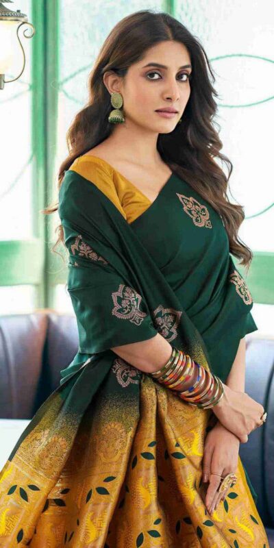 KPR 217 Green Soft Lichi Silk Jacquard Work Saree with Designer Work Wedding, Party, Festive, Events, Deal ₹1299. Delivery 4-6 Working Days. Shop now. | Sarees, Bollywood Sarees, Creative Sarees, Designer Sarees, Embroidered Sarees, Ethnic Saree, Modern Digital sarees, Party Wear Sarees