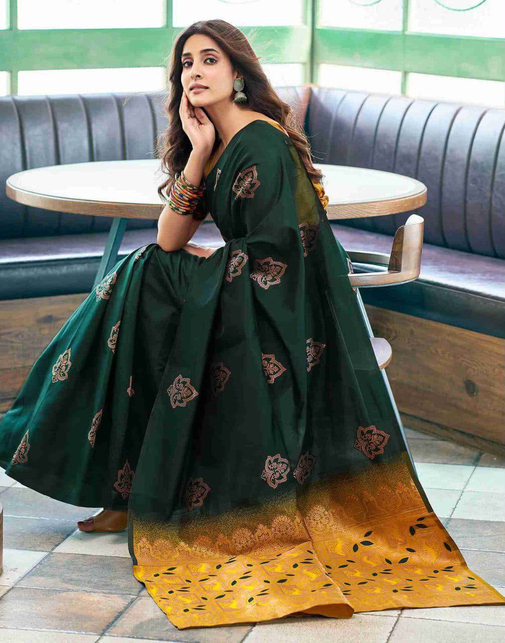 KPR 217 Green Soft Lichi Silk Jacquard Work Saree with Designer Work Wedding, Party, Festive, Events, Deal ₹1299. Delivery 4-6 Working Days. Shop now. | Sarees, Bollywood Sarees, Creative Sarees, Designer Sarees, Embroidered Sarees, Ethnic Saree, Modern Digital sarees, Party Wear Sarees