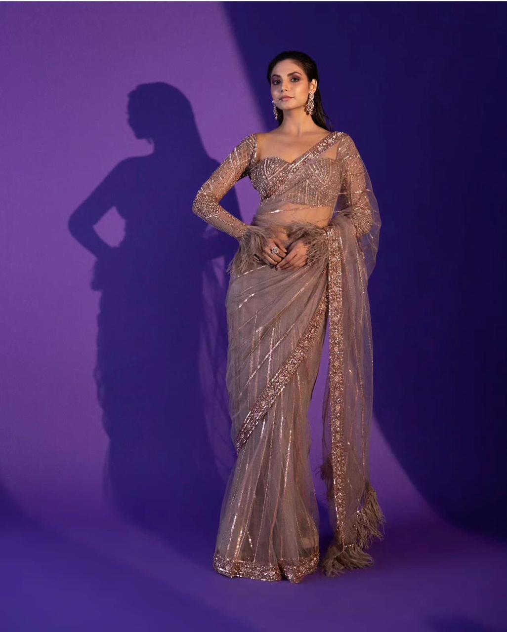 FB L245 Golden Net Saree Perfect for Wedding, Party, Sangeet, Raksha Bandhan, Reception – . Best Price ₹2499. Delivery 4-6 Working Days. Shop now. | Sarees, Bollywood Sarees, Creative Sarees, Designer Sarees, Embroidered Sarees, Ethnic Saree, Modern Digital sarees, Party Wear Sarees