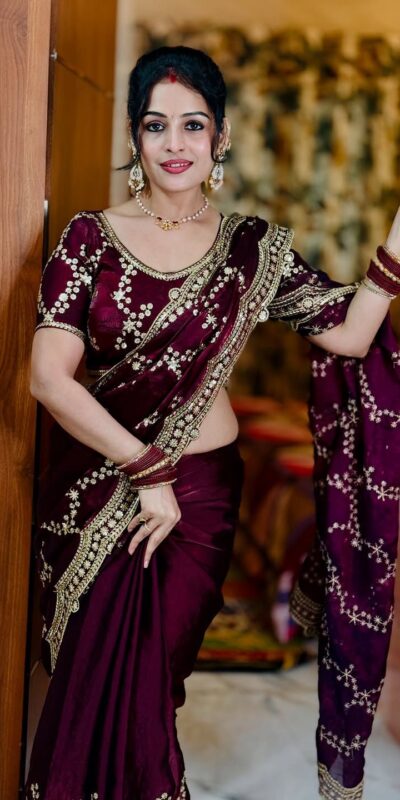 NC 5524 Maroon Color Space Silk Saree with Embroidery Work & Zari Work. Best Price ₹2149. Delivery 4-6 Working Days. Shop now. | Sarees, Bollywood Sarees, Creative Sarees, Designer Sarees, Embroidered Sarees, Ethnic Saree, Modern Digital sarees, Party Wear Sarees