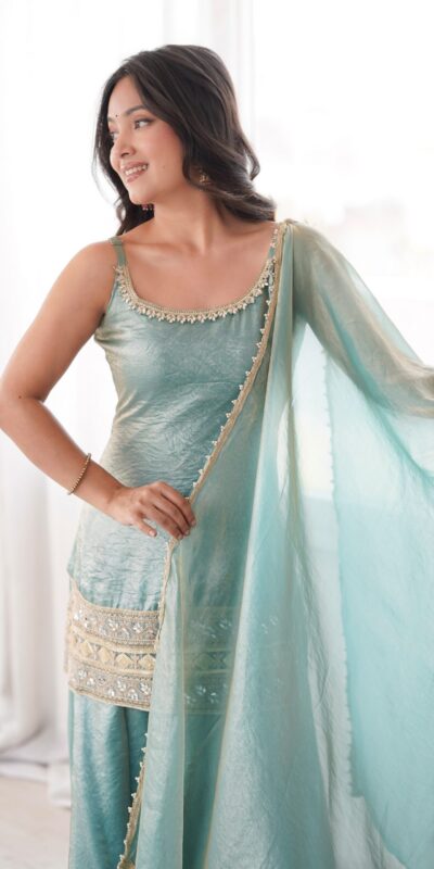 ZSR 3177 Sea Green in Doremon Crush Embroidery Work & Mirror Work Salwar Suit . Best Price ₹2099. Delivery 4-6 Working Days. Shop now. | Jump Suits, Salwar suit, Casual Suits, Creative suits, Designer Suits, Palazzo Suits, Party Wear Suits, Patiala Suits, Straight Suits