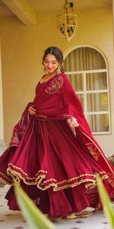 MD 3102 Maroon Colour Roman Silk Salwar Suit with Embroidery Work. Best Price ₹2549. Delivery 4-6 Working Days. Shop now. | Anarkali Suits, Bollywood Anarkali, Creative-Anarkali, Designer Anarkali, Embroidered Anarkali, Party Wear Anarkali